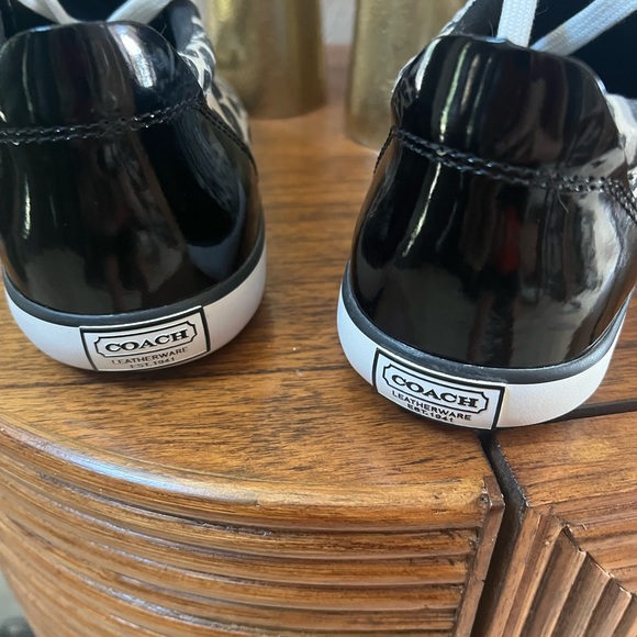 Coach Black and White Leopard Print Sneakers - Picture 13 of 16